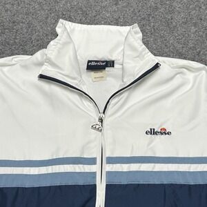 Ellesse Track Jacket Womens 6 Blue White Vintage 80s 90s Windbreaker Italy
